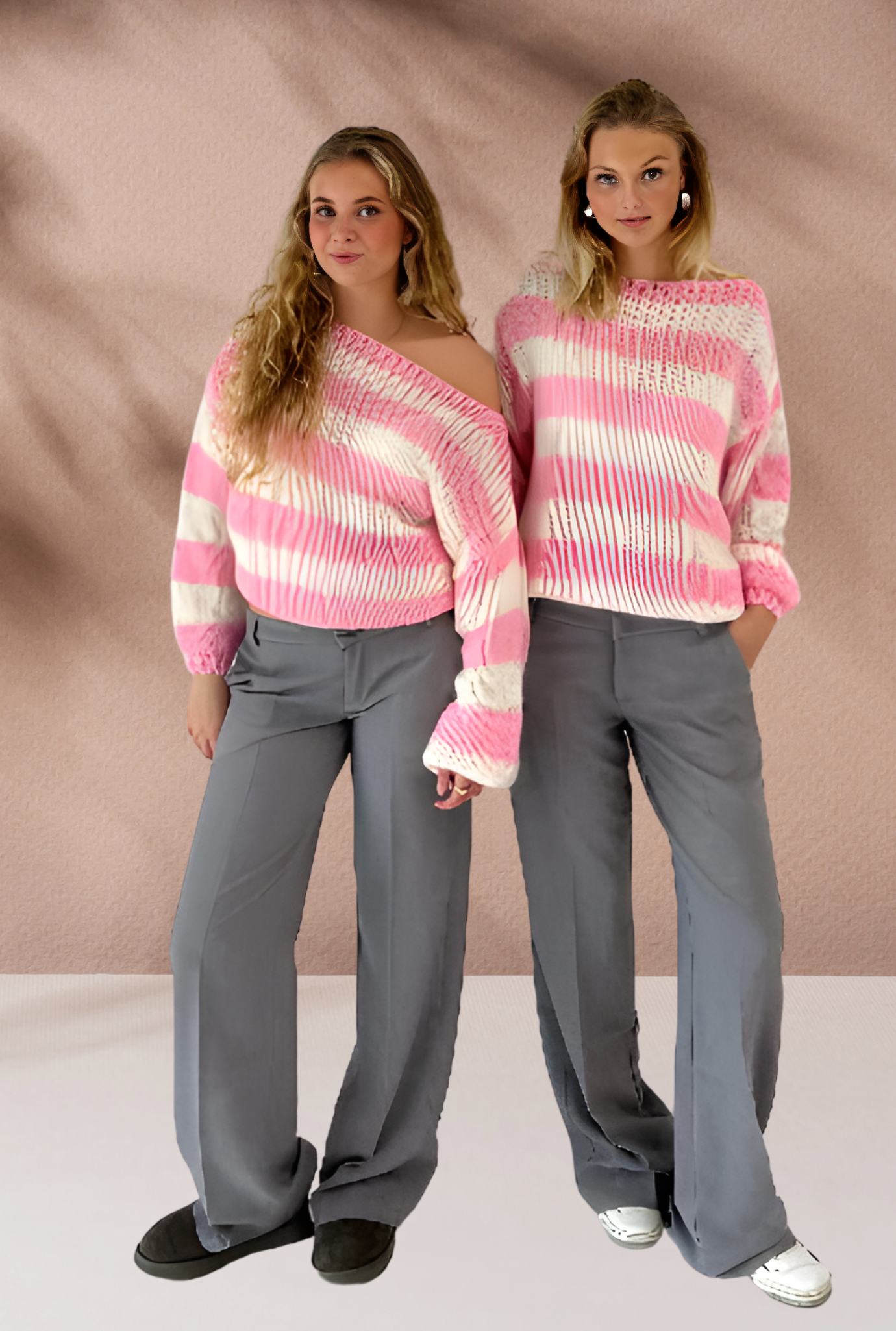 Gestreifter Strickpullover für Damen